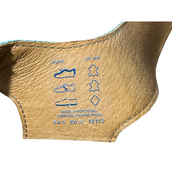 Taos Luckie Sandal Gray Leather Adjustable-Strap Cork-Sole EU 37 / US 6.-6.5 - Picture 9 of 9